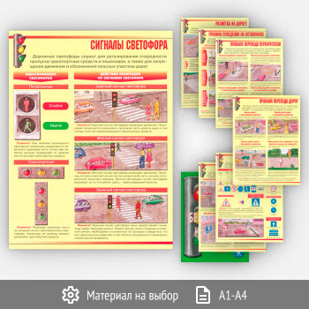 Плакаты «Уголок безопасности на дорогах» (АР-10, 8 листов)